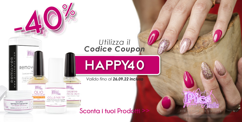 40% di Sconto Utilizza il Codice HAPPY40...Sconta i tuoi Prodotti >>